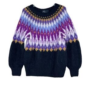 Lillunn Exclusive Hand Knit Sweater Vintage Icelandic Size Large Art